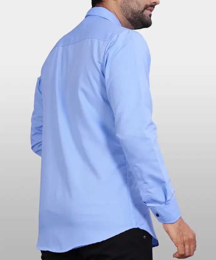 VeBNoR Men Solid Formal Blue Shirt