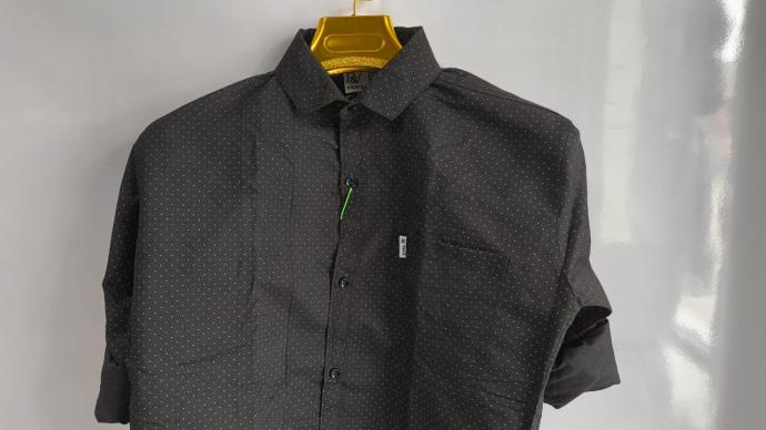 RV Paris Mens Black Shirt with White Dots  Full Sleeves