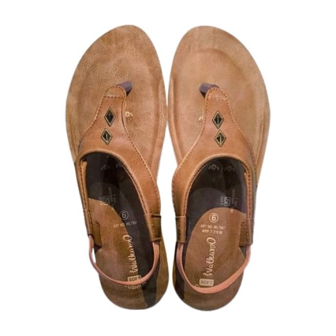 Womens Tan Colour Sandal  Walkaroo WL 7907 G