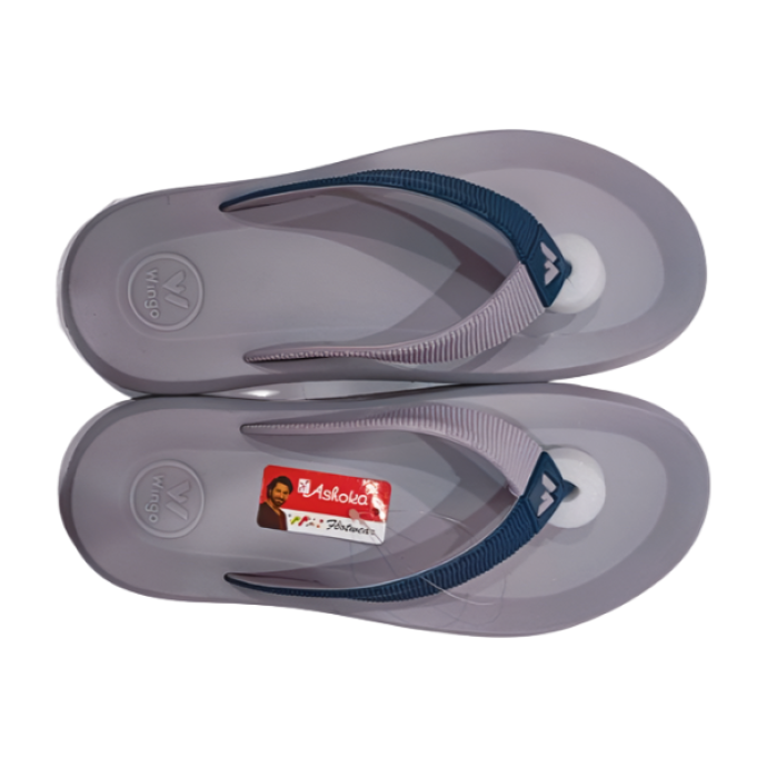 Men Grey  Blue Colour Stylish  Comfortable Slippers  Wingo WG51 G
