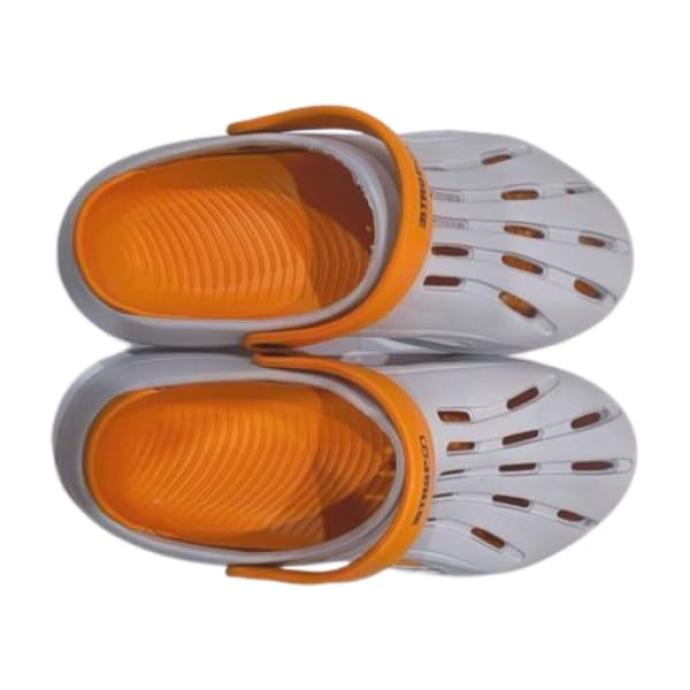 Men Orange  Grey Colour Stylish  Comfortable Rubber Sandal  Strapon G