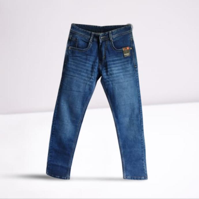 Highker Mens Essential Blue Cotton Blend Jeans  Comfort Style  J