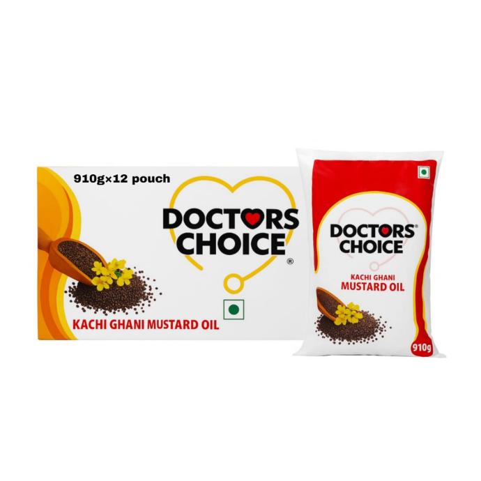 DOCTOR CHOICE MUSTARD OIL 910 GM POUCH OF 12 PIECES