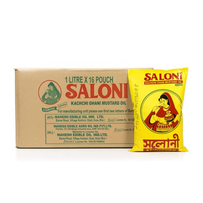 SALONI MUSTARD OIL 1L POUCH  OF16 PIECES
