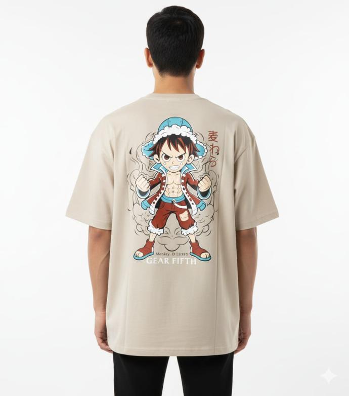 Mens Beige Trendy  Stylish Printed Oversized TShirt  18 J