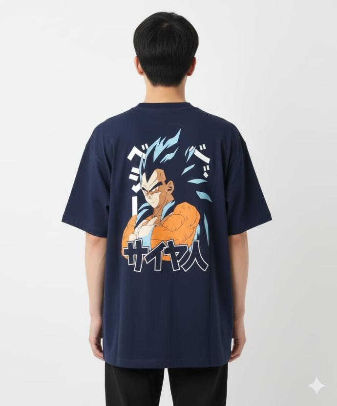 Mens Blue Trendy  Stylish Printed Oversized TShirt  18 J