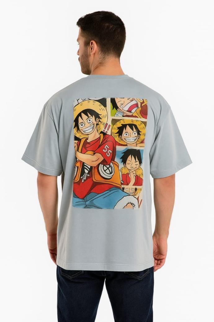 Mens Light Blue Trendy  Stylish Printed Oversized TShirt  18 J