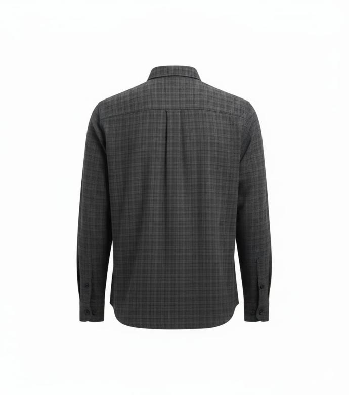 Fighter Mens Black  Grey Check Pattern Shirt  Full Sleeves