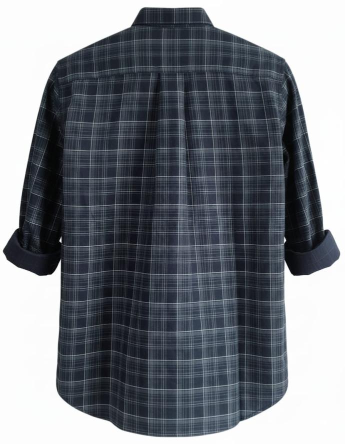 RV Paris Mens Blue  White Check Pattern Shirt  Full Sleeves