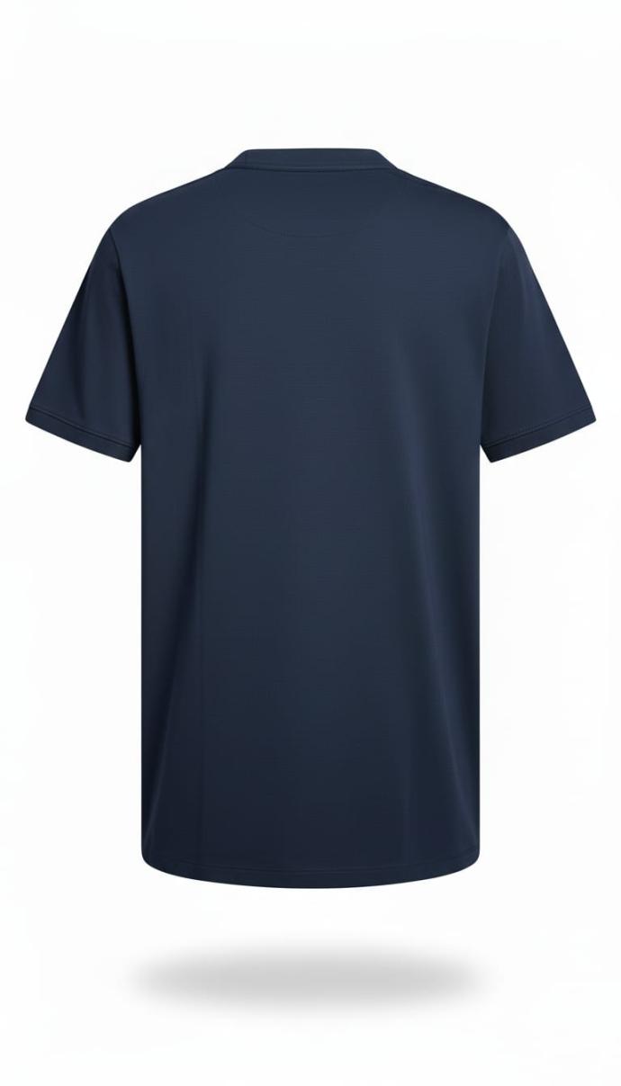 Qatan Mens Navy Blue  Slim Fit Crew Neck Tee  Stylish Casual Look