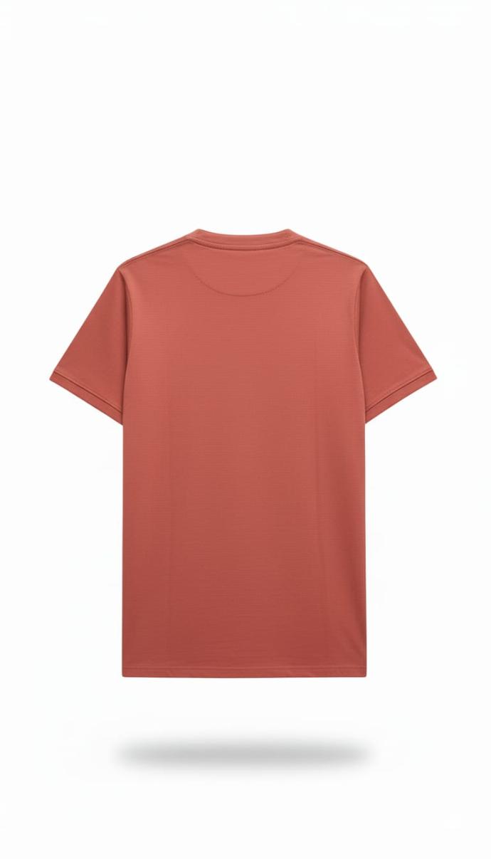 Qatan Mens Light orange Slim Fit Crew Neck Tee  Stylish Casual Look