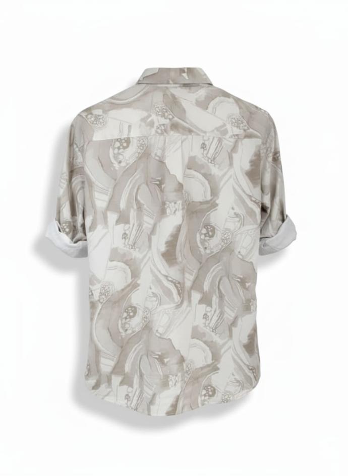 RV Paris Men Beige Colour Trendy  Stylish Printed Shirt J