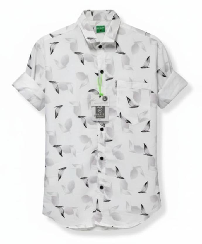 Happy fasion Men White Colour Trendy  Stylish Printed Shirt J