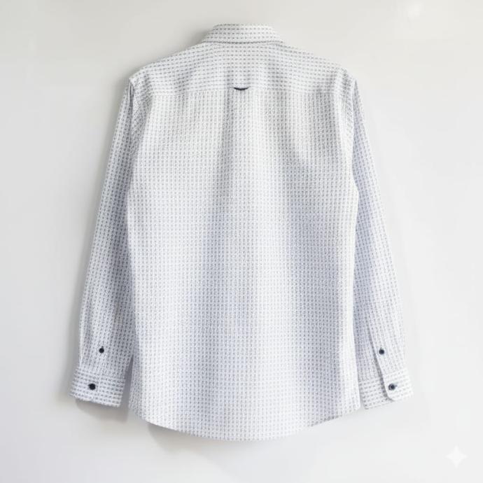 RV Paris Mens Smart Sky Blue and black dots Shirt Casual Office Ready