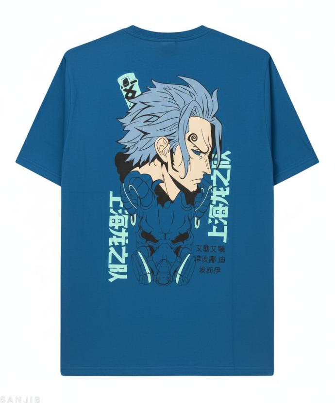 Mens Blue Trendy  Stylish Printed Oversized TShirt  Skyla J