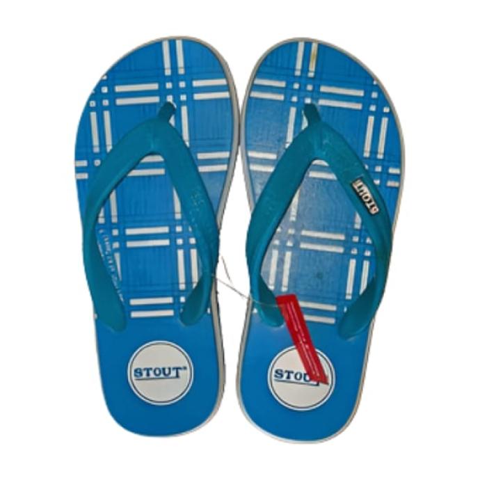 Stout Toddler Everyday Blue  White Slide Slippers  Article 1001