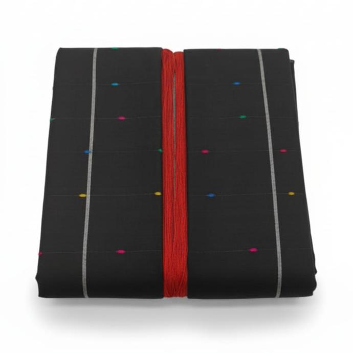 Traditional black Handloom Jamdani Taant Saree for Festival  Occasion Wear