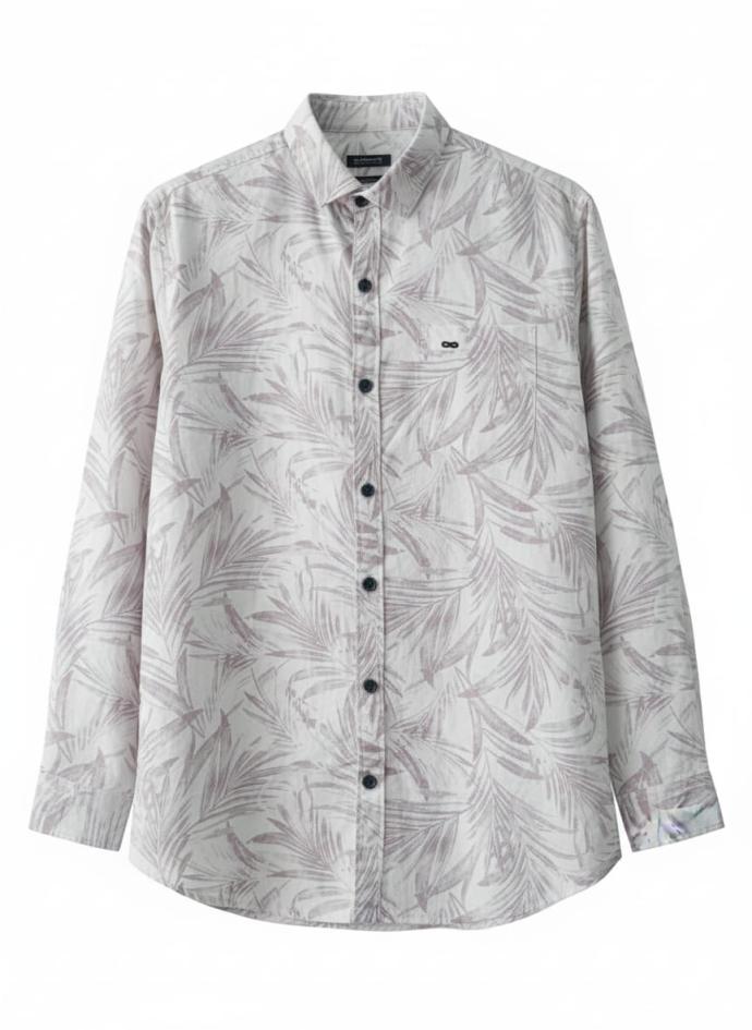 Frekman Mens White Printed Slim Fit Cotton Shirt  Stylish Full Sleeve Casual  Party Wear SSC