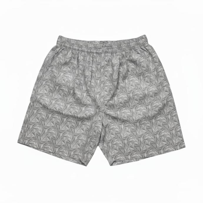 Mens Premium Grey Leaf Print Half Pants
