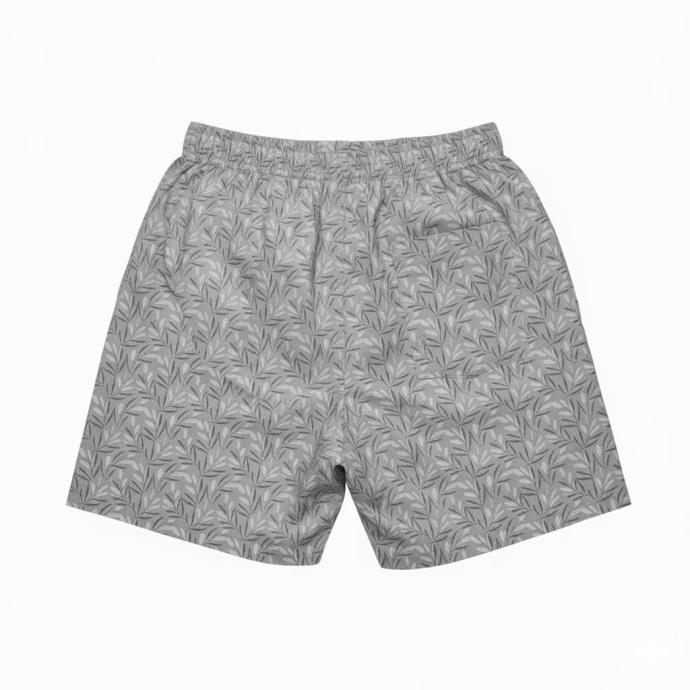 Mens Premium Grey Leaf Print Half Pants