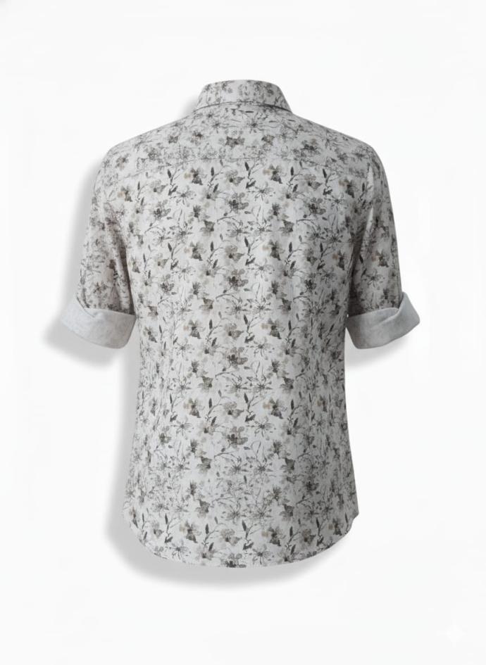 M Exide Gray  Brown Cotton Shirt for Men  Slim Fit, Casual  Smart Wear SSC