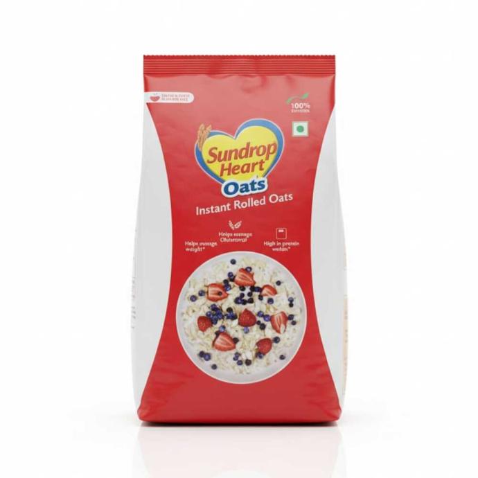 Sundrop Heart Oats Instant Rolled Oats, High Protein, 200 gm