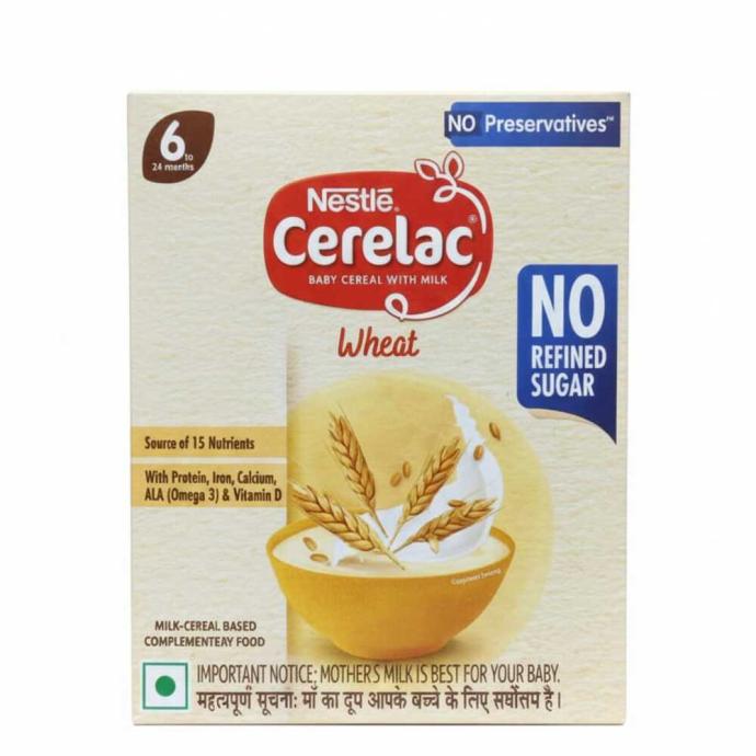 CERELAC Baby Food Cereal  No Refined Sugar  No Preservatives  Wheat for 6 to 24 Months Baby  Omega 3 Iron Protein Calcium Vitamin D for Babies  Instant Cereal