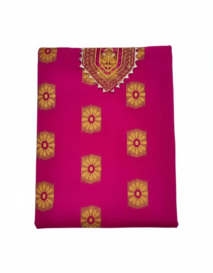 Women Casual Wear pink Kurti with Golden Print and Embroidery
