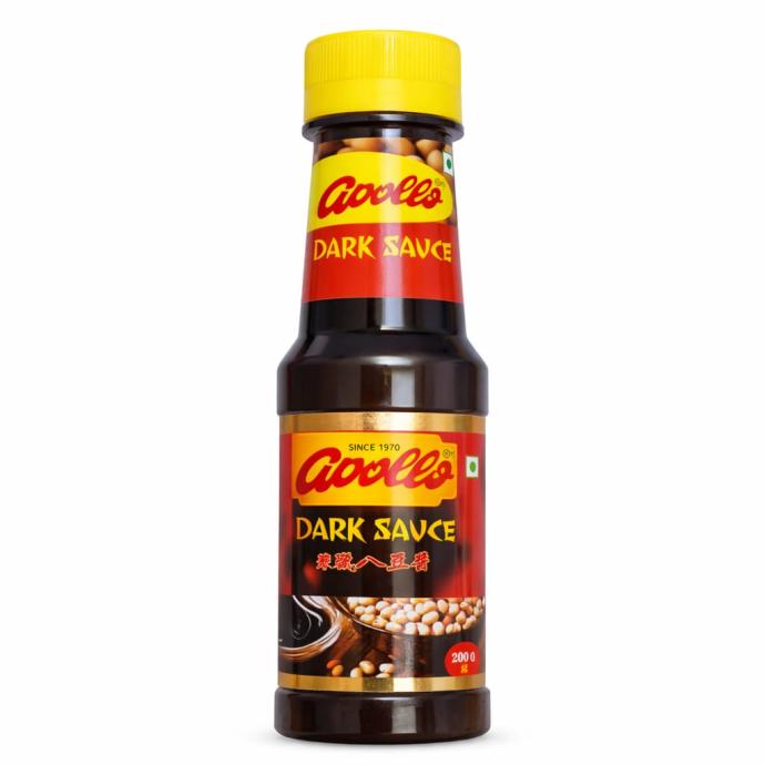 Apollo dark soya sauce with adds on sugar soyabean extract, lodised salt, caramel colour, 200 gm pack of 1