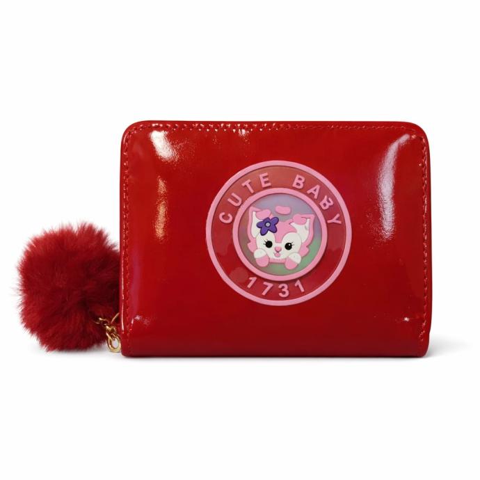 Cute baby Small red colour wallet for women ,pu leather j tri fold pack of 1