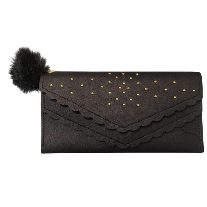 black colour clutch wallet,hand wallet,hand purse for girls and women with double flap pack of 1