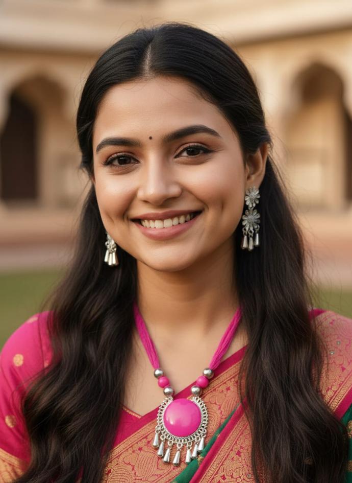 Pink necklace jewellery  with earring combo set for women