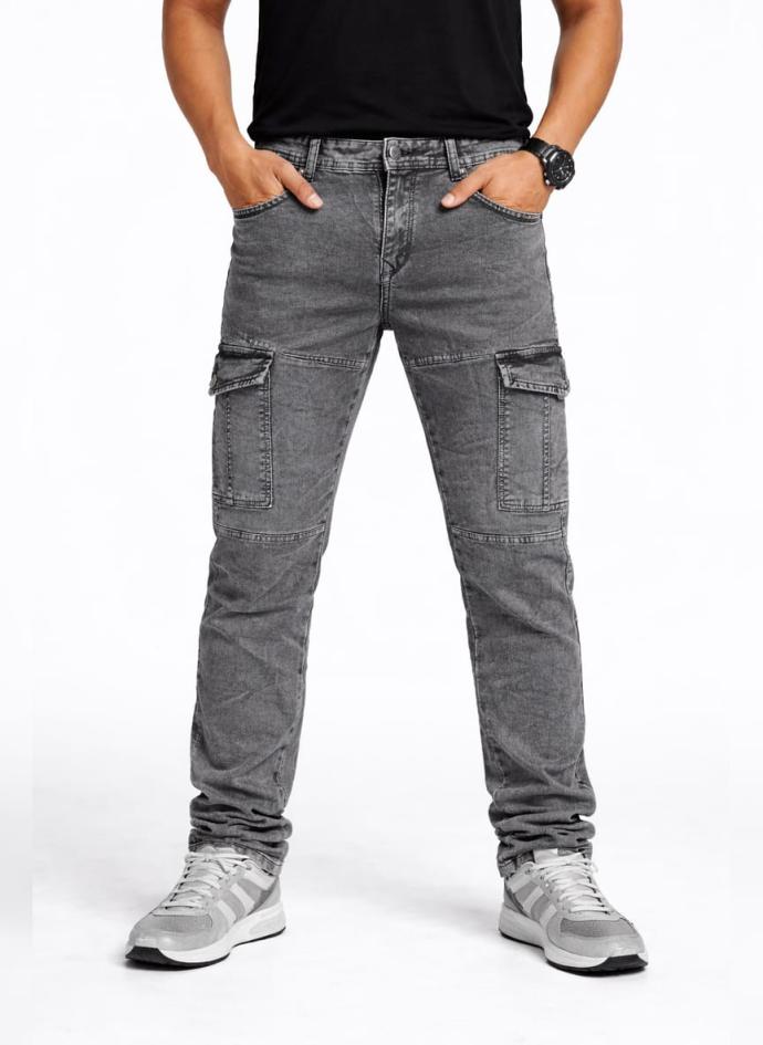 Grey denim 6 pocket cargo pants perfect for boys pack of 1