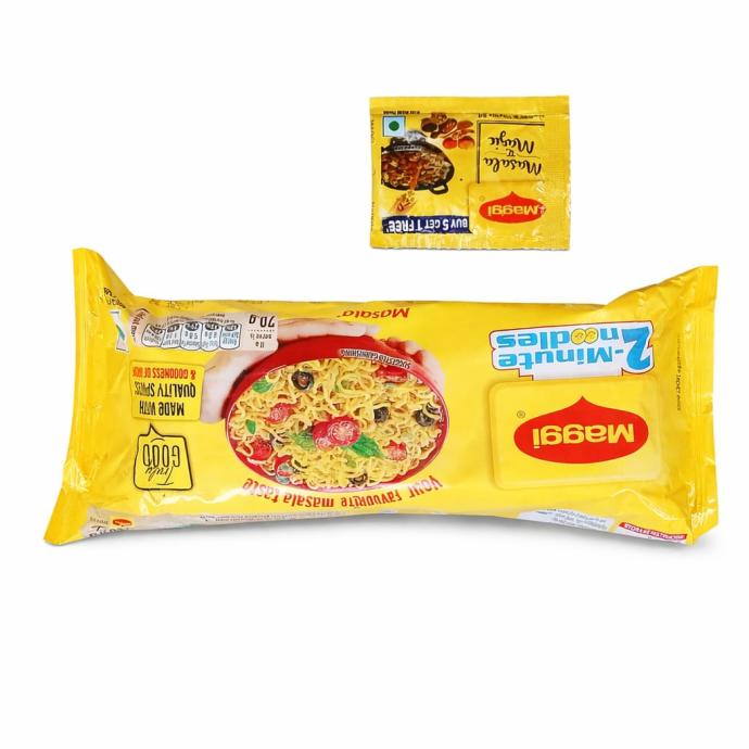MAGGI 2Minute Instant Noodles With one Maggi Masala Noodles With Goodness Of Iron, Made With Choicest Quality Spices, Favourite Masala Taste,pack of 1