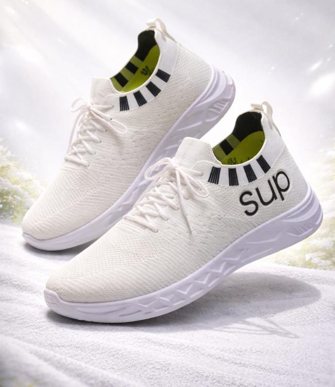 Sup white running and sport shoe for men pair of 1