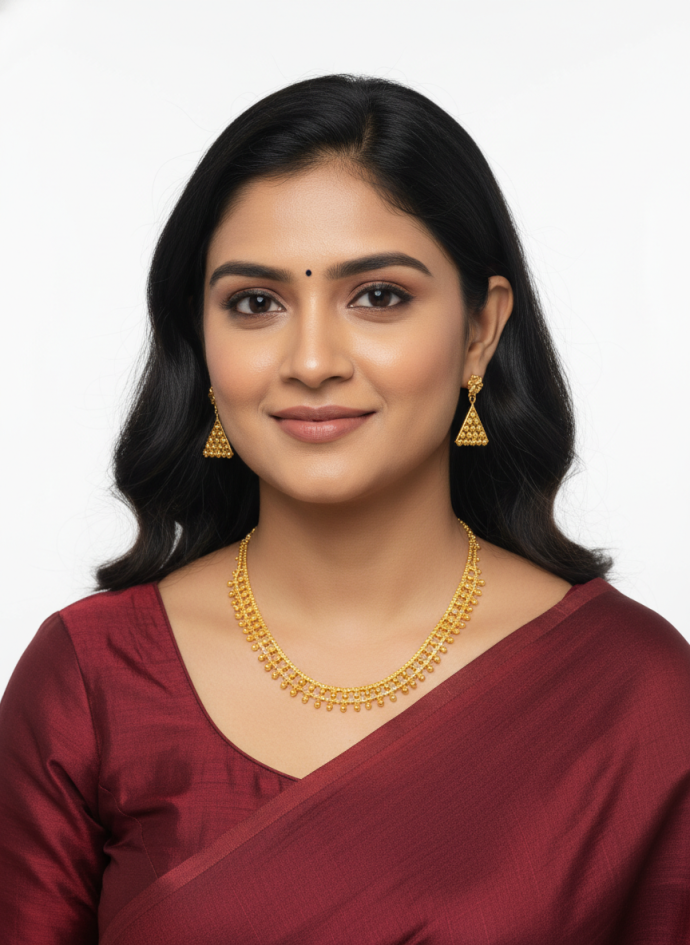 Imitation metal gold plated gold jewel set with earring for women pack of 1