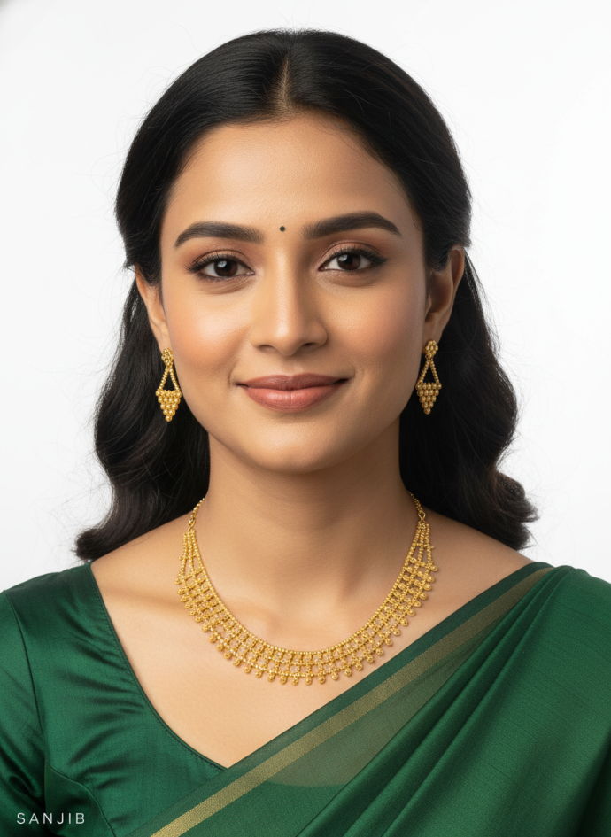 Imitation goldplated alloy necklace with earring set pack of 1