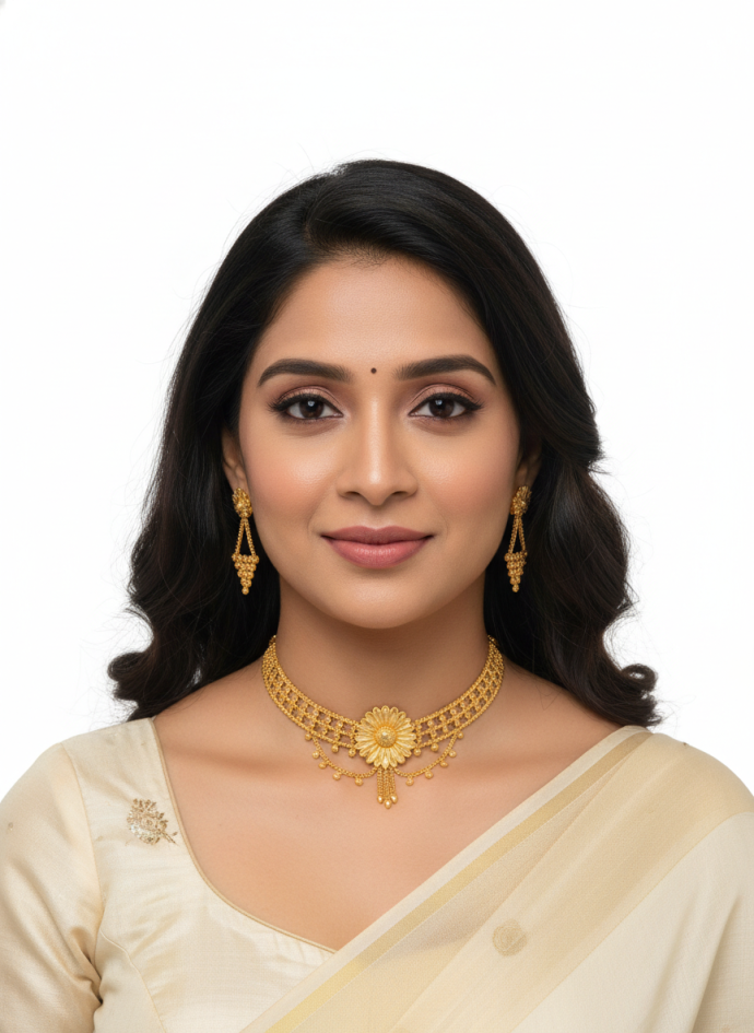 Women Imitation goldplated gold necklace with earring set pack of 1