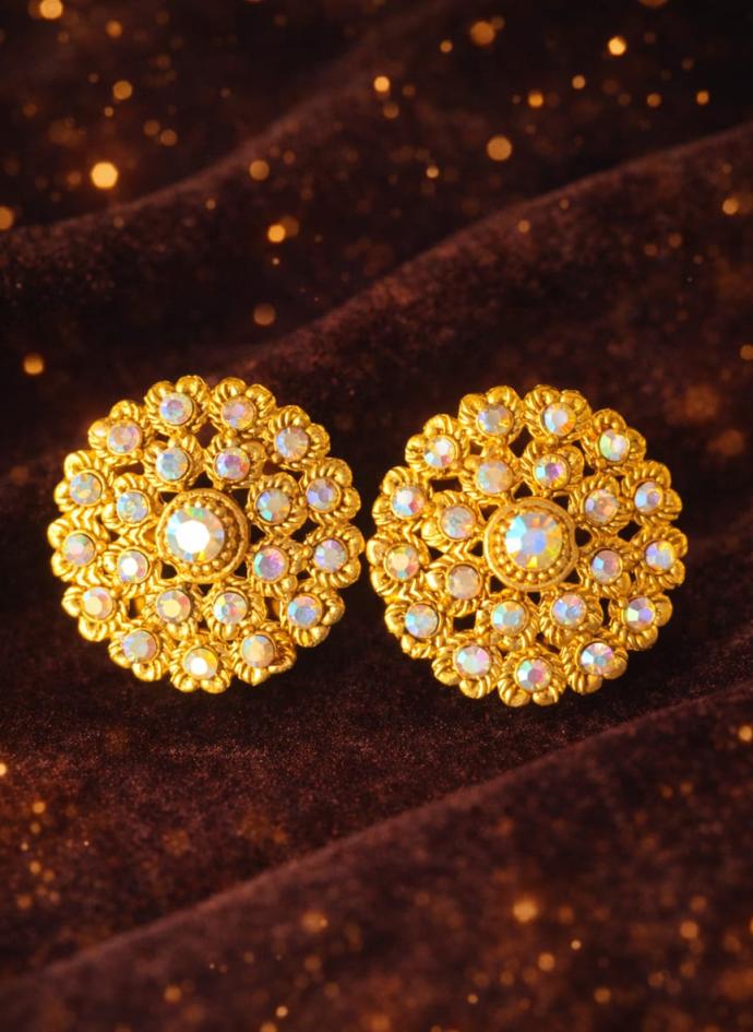 Gold plated earring studs for girl's pair of 1