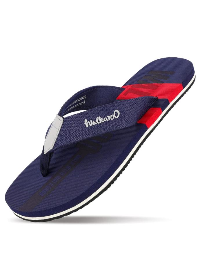 Men's Flip Flop Slippers  WC4257 Navy Blue  Red pair of 1