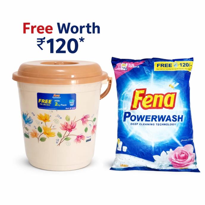 Fena detergent powder 2 kg pack with free bucket