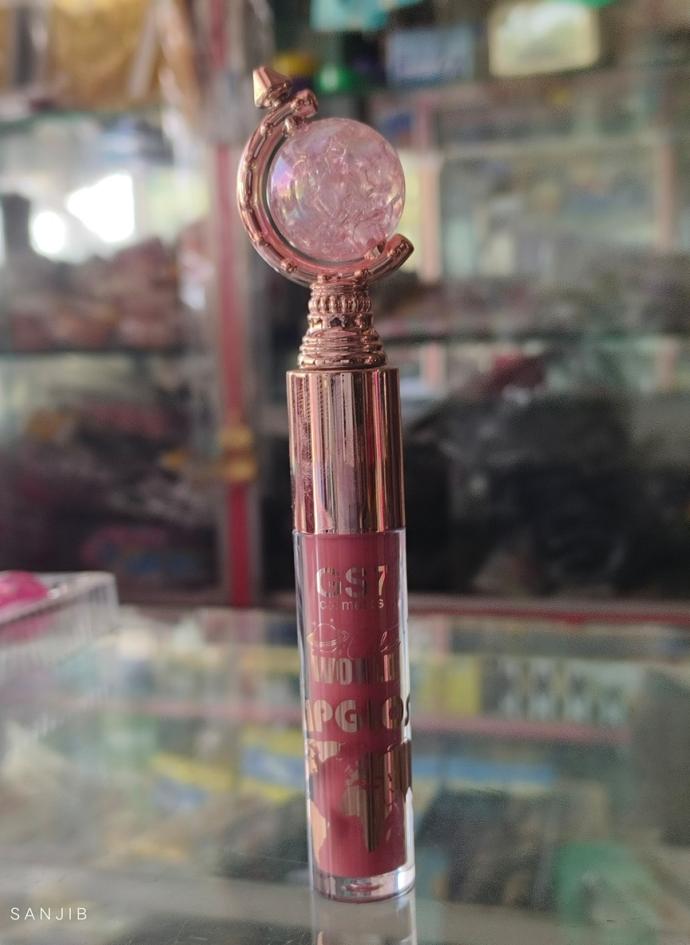 Light pink liquid lipstick with crystal ball design pack of 1