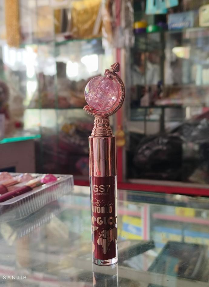 Cherry red liquid lip gloss with crystal ball design pack of 1