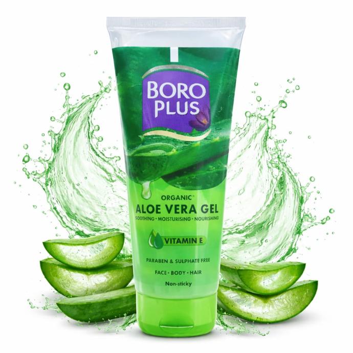 Boroplus Aloe Vera Gel  Organic  with Niacinamide  Vitamin E  AntiAgeing  Soothes  Moisturises  Nourishes  Paraben  Sulphate Free  60 ml