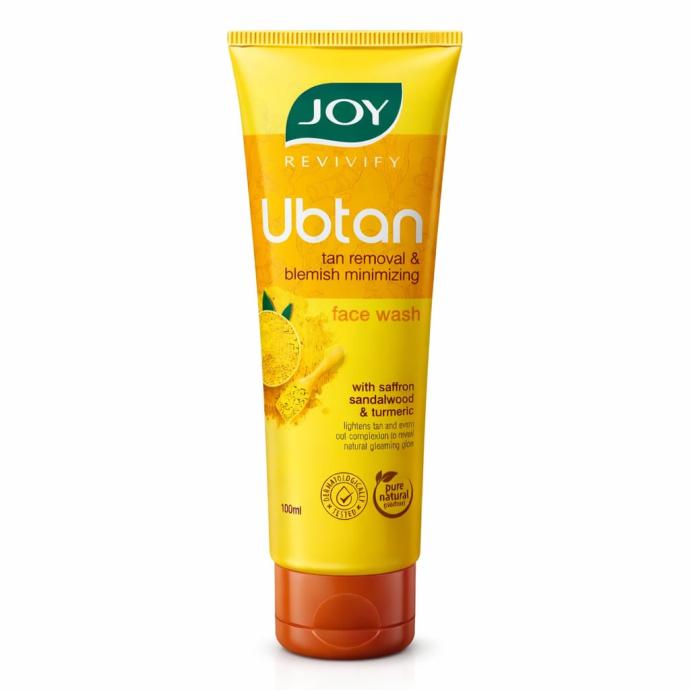 Joy Ubtan Face Wash With Turmeric Sandal  Saffron Removes Tan, Dirt  Blemishes For a Naturally Glowing Skin 100 ml