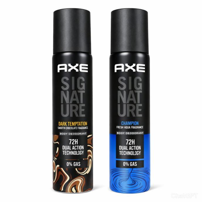Axe Signature dark temptation and champion deodorant no gas body perfume body spray for men 244 ml , pack of 1