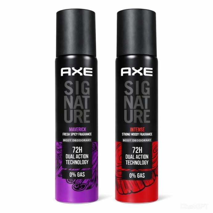 Axe Signature dark temptation and maverick deodorant no gas body perfume body spray for men 244 ml , pack of 2