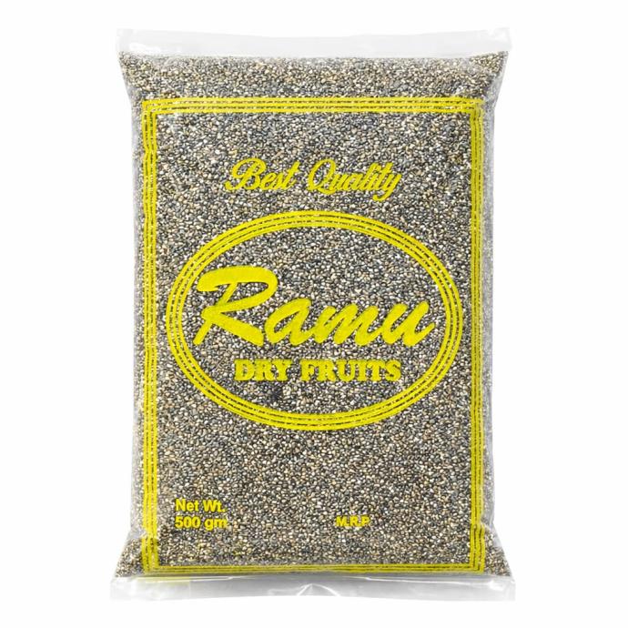 Ramu raw organic for weight loss and eating combo  omega 3, zinc and fiber,with calciumcalcium  chia seeds 500 gm pack of 1