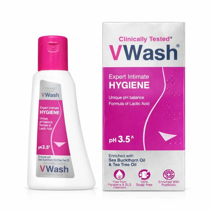 VWash Plus Expert Intimate Hygiene, With Tea Tree Oil, Liquid Wash Prevents Dryness, Itchiness And Irritation, Balances PH, Paraben Free, 20 ml