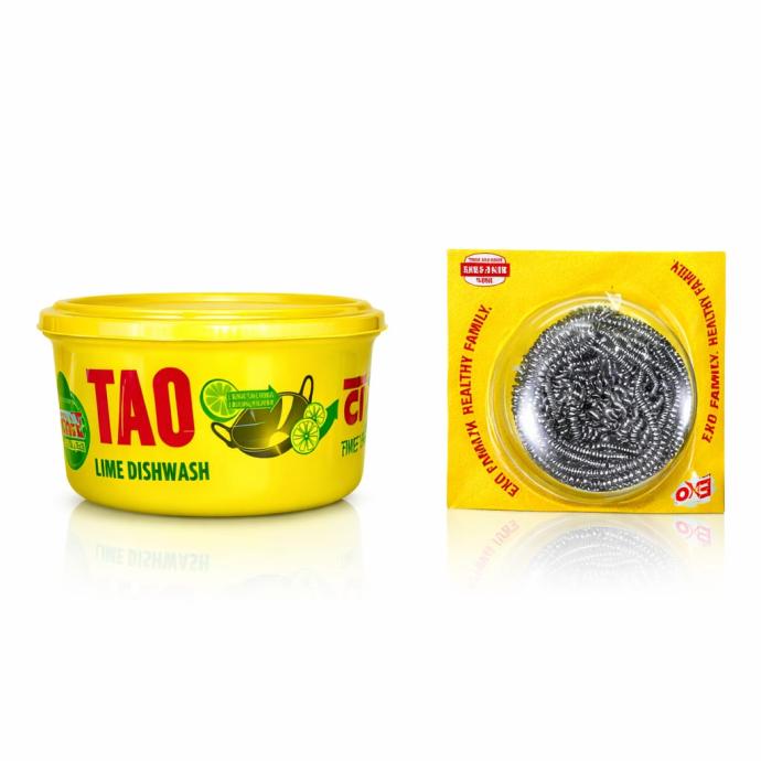 Tao dishwash tub 600 gm ,exo safai steel pack of 1